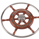 Рулевое колесо из красного дерева с ободом из нержавеющей стали / Ø: 700 мм
