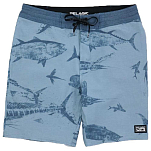 Pelagic 1001211003-SLT-38 плавательные шорты Deep Drop Gyotaku Голубой Slate 38