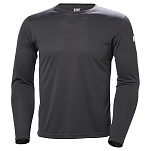 Helly hansen 48364_980-S Базовый слой с длинным рукавом Tech Crew Серый Ebony S