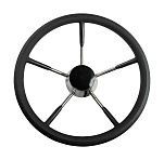 Рулевое колесо черный обод, стальные спицы, диаметр 340 мм AAA 73053-01
