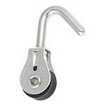 Блок одношкивный шарикоподшипниковый с поворотным крючком Ronstan серия 15 BB RF15180 15мм 120-200кг для троса 5мм серебристый