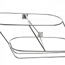 Багажник для кранцев, нержавеющая сталь, наклонный, 2 секции/правый борт / Для крыла-Ø: 220 мм