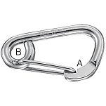 Plastimo 409786 Асимметричный карабин с ушком нержавеющая сталь Silver 60 mm