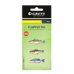 Greys GHS-008 3 Hook Flapper Связанные Крючки 3 единицы Clear 2