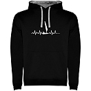 Купить Kruskis SU1067020258S176 Толстовка с капюшоном Sailing Heartbeat Two-Colour Черный Black / Grey M 7ft.ru в интернет магазине Семь Футов