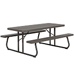 Lifetime 92200 Сверхпрочный складной стол со скамьями 183x76x74 cm UV100 Черный Brown