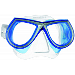 Маска для фридайвинга и подводной охоты из бисиликона Mares SF Star LiquidSkin 411030 прозрачно-синий/сине-серебристый