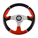 Рулевое колесо ORION обод чернокрасный, спицы серебряные д. 355 мм Volanti Luisi VN960101-95