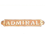 Табличка с надписью "Admiral" Nauticalia 15681 19х3,5см из полированной латуни