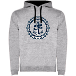 Kruskis SU1067065802C061 Толстовка с капюшоном Old Sailor Two-Colour Серый Heather Grey / Black 3XL