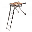 Транцевая платформа, нержавеющая сталь/тик, с телескопической лестницей