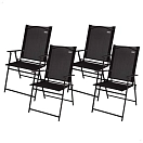 Купить Aktive 61146 Складной стул для улицы Slim 4 units Серебристый Black 7ft.ru в интернет магазине Семь Футов
