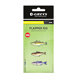 Greys GHS-007 2 Hook Flapper Связанные Крючки  Clear 3/0