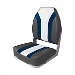 Сиденье мягкое складное High Back Rainbow Boat Seat, чёрно-белое Newstarmarine 75107CBW