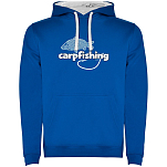 Kruskis SU1067040501K038 Толстовка с капюшоном Carpfishing Two-Colour Голубой Royal Blue / White XL