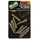 Fox international CAC480 Edges Slik Lead Clip Tail Rubber Красный Trans Khaki