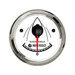Индикатор положения пера руля Marine Rocket RA00191WSMR 0-190Ом 12/24В Ø52мм белый циферблат с желтой/красной подсветкой и кольцом из нержавеющей стали