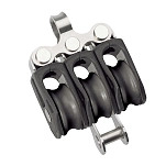 Barton marine 66774 T0 Тройной фиксированный шкив с опорой Black 20 mm