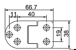 Cerniera autoreggente 67x38 mm nodo sporgente, Osculati 38.832.05