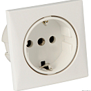 AC socket 220V Schuko type white, 14.492.01