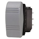 Выключатель клавишный Blue Sea Contura III DPDT (ВКЛ)-ВЫКЛ-(ВКЛ) 8222 12/24В 20/15А двухполюсный влагозащищенный серый