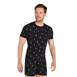 Icebreaker 0A5735124XXL Базовый слой с коротким рукавом Merino 150 Anatomica Ski Day Черный Black / Aop 2XL