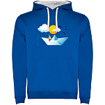 Kruskis SU1067060501K199 Толстовка с капюшоном Paper Boat Two-Colour Голубой Royal Blue / White 3XL