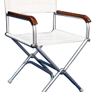 Director folding chair high-resistance white vinyl, 48.353.15