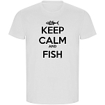 Kruskis CA66900601S086 Футболка с коротким рукавом Keep Calm And Fish ECO Белая White 3XL
