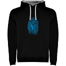 Купить Kruskis SU1067010258S199 Толстовка с капюшоном Angler Fingerprint Two-Colour Черный Black / Grey S 7ft.ru в интернет магазине Семь Футов
