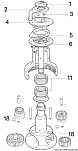 Upper/lower crown and stripper ring 28ST/30ST, 68.953.02