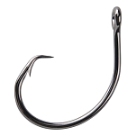 Mustad 39948NP-BN-8/0-U03 Demon Wide Gap Circle Крючки С Одним Глазком Серебристый Black Nickel 8/0