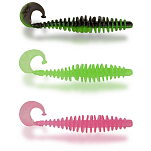 Magic trout 3279301 T-Worm Twister Мягкая Приманка 55 Mm 1.5g Многоцветный Neon Green / Black