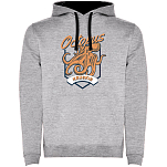Kruskis SU1067025802C070 Толстовка с капюшоном Seafood Octopus Two-Colour Серый Heather Grey / Black M