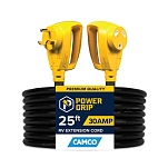 Camco 17-55191 Удлинитель Power Grip 7.6 m  Black 30A