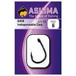 Ashima fishing AS4108 C410 Indispens Carp Крючки С Одним Глазком Black Nickel 8