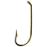 Mustad 3164E-BR-1-C10 Best Kirby Classic Baitholder Крючки С Одним Глазком Золотистый Bronze 1