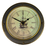 Старинные часы с парусником Nauticalia 6743 Ø120мм из латуни