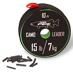 Quantum fishing 2355003 Mr Pike Camo Coated Leader Material 10 M линия Черный Camo 14 kg 