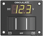 Щиток контроля заряда влагозащищенный IP56 на две батареи с выключателем и цифровым указателем 12В 75x60 мм, Osculati 14.100.05