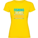 Kruskis 11502302mc080 Футболка с коротким рукавом Fishing Solves Yellow 30x25x2