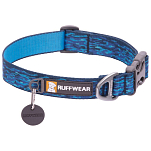 Ruffwear 25204-9341420 Flat Out Собачий ошейник Голубой Oceanic Distortion 36-51 cm