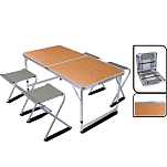 Redcliffs 441922-Brown-OS Складной походный стол с 120X60X70Cm 4 120X60X70Cm Коричневый Brown