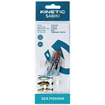 Kinetic F111-222-043 Sabiki Trio Рыболовное Перо Бесцветный Red / Blue Flash
