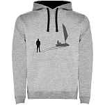 Kruskis SU1067055802S260 Толстовка с капюшоном Shadow Sail Two-Colour Серый Heather Grey / Black 2XL