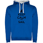 Kruskis SU1067020501S090 Толстовка с капюшоном Keep Calm And Sail Two-Colour Голубой Royal Blue / White M