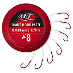 Magic trout 4726003 Trout Paste Связанные Крючки 70 см Бесцветный Red 8 