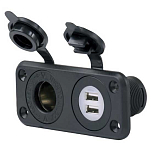 Marinco DMA-694 зарядное устройство 12V Receptacle Deluxe Dual USB Black