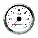 GPS-спидометр аналоговый 0-120 км/ч, белый циферблат, нержавеющий ободок, выносная антенна, д. 85 мм, Marine Rocket SMAGPS120WSMR