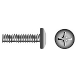 Seachoice 50-59656 Phillips Винт с полукруглой головкой M/S 10 Единицы Серый Silver 6-32 x 1´´ 